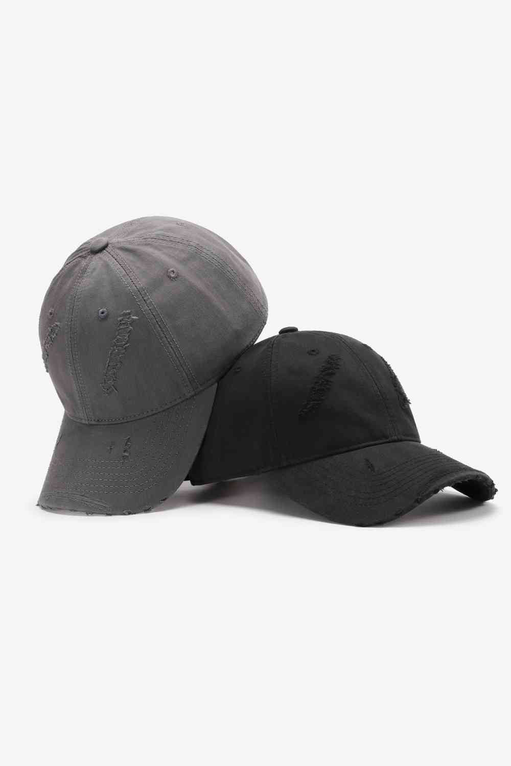Dark Slate Gray Basic Distressed Adjustable Baseball Cap Hats