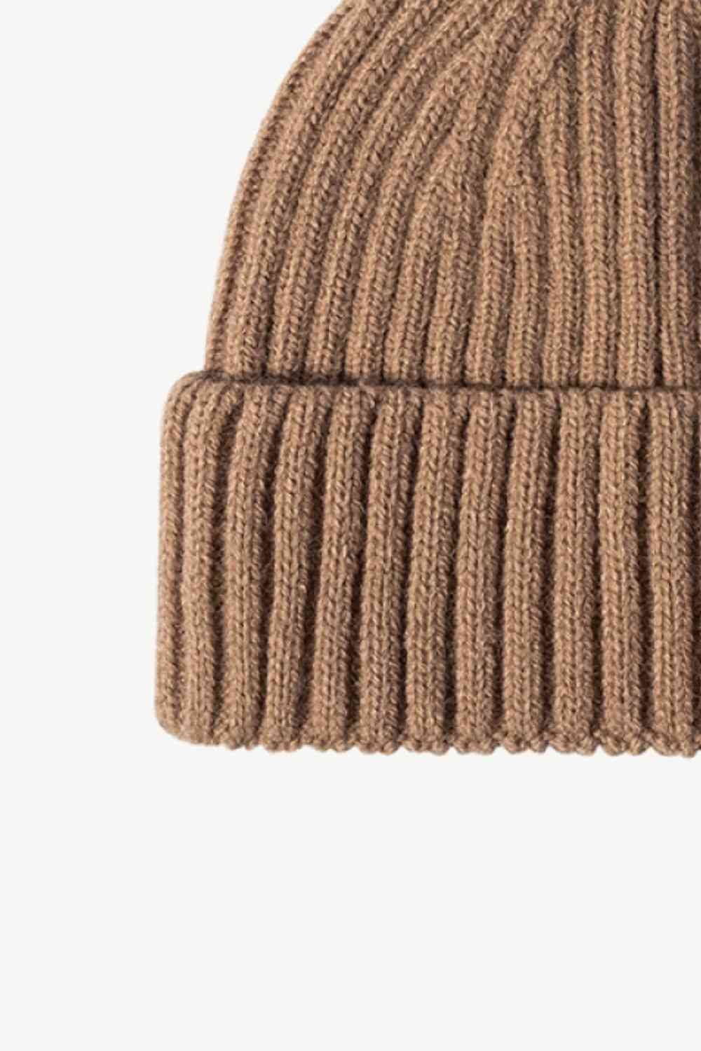 Dim Gray Rib-Knit Cuff Beanie Winter Accessories
