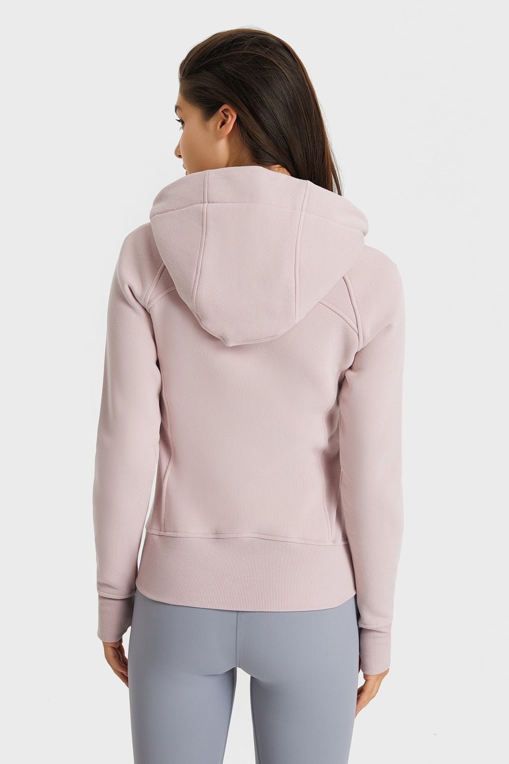 Light Gray Progress Not Perfection Zip Up Seam Detail Hooded Sports Jacket activewear
