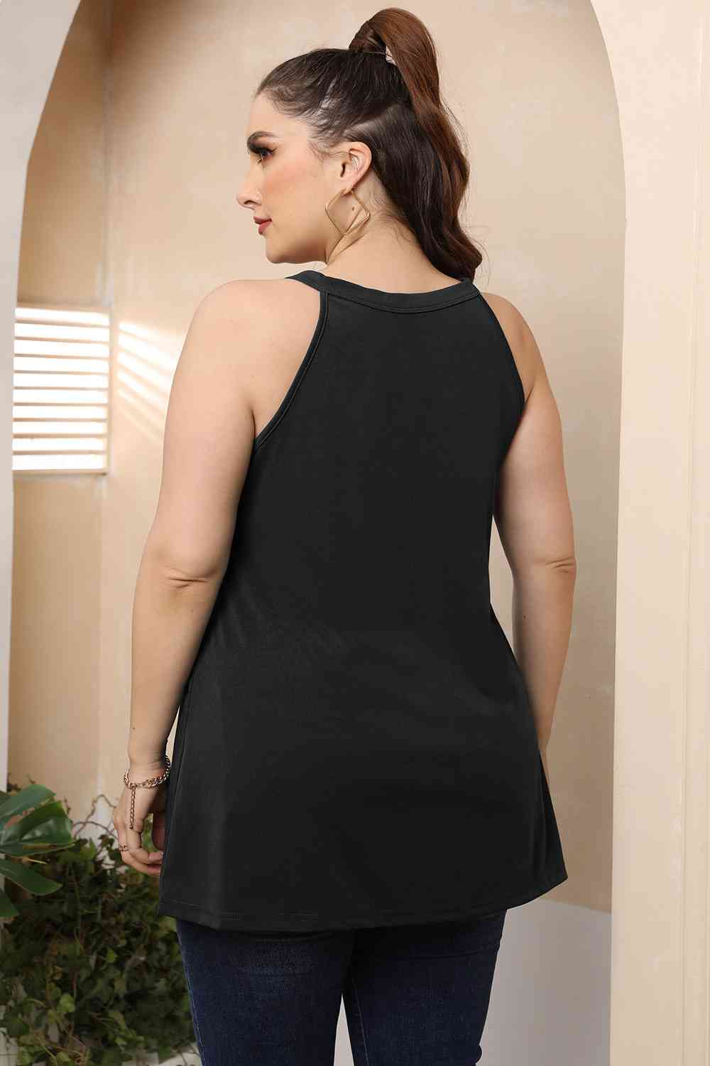 Black Plus Size Halter Neck Cutout Sleeveless Dress Plus Size Clothes
