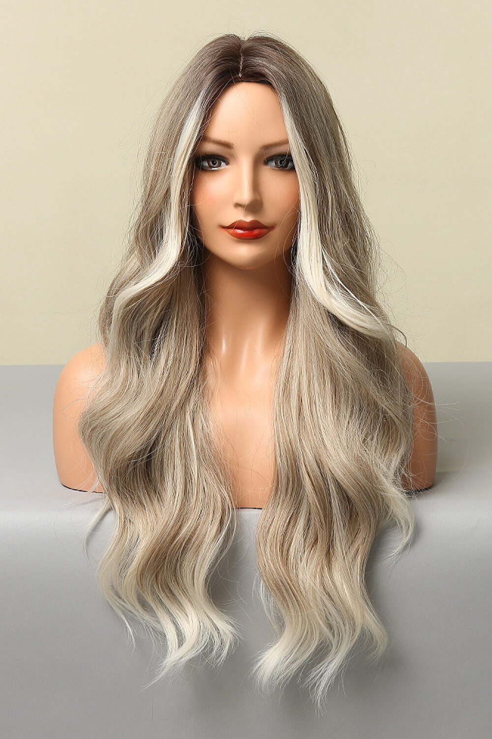 Dark Gray Full Machine Made Long Wave Wigs 26'' Wigs