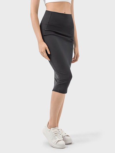 Beige Slit Wrap Active Skirt activewear