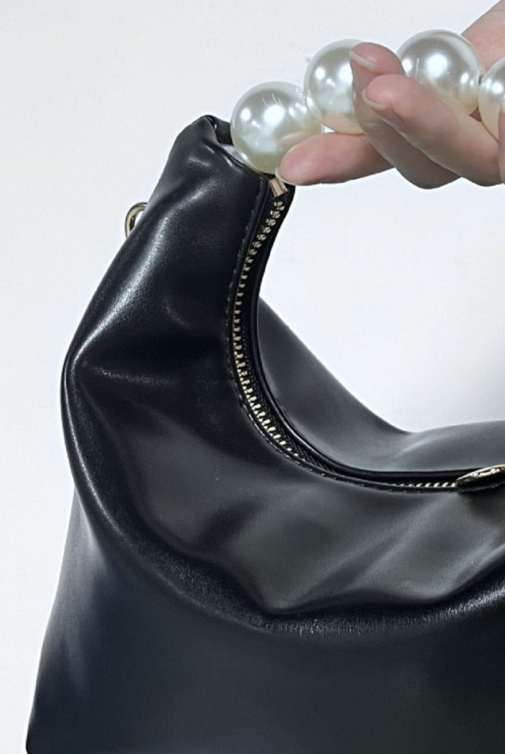 Lavender Adored PU Leather Pearl Handbag Handbags