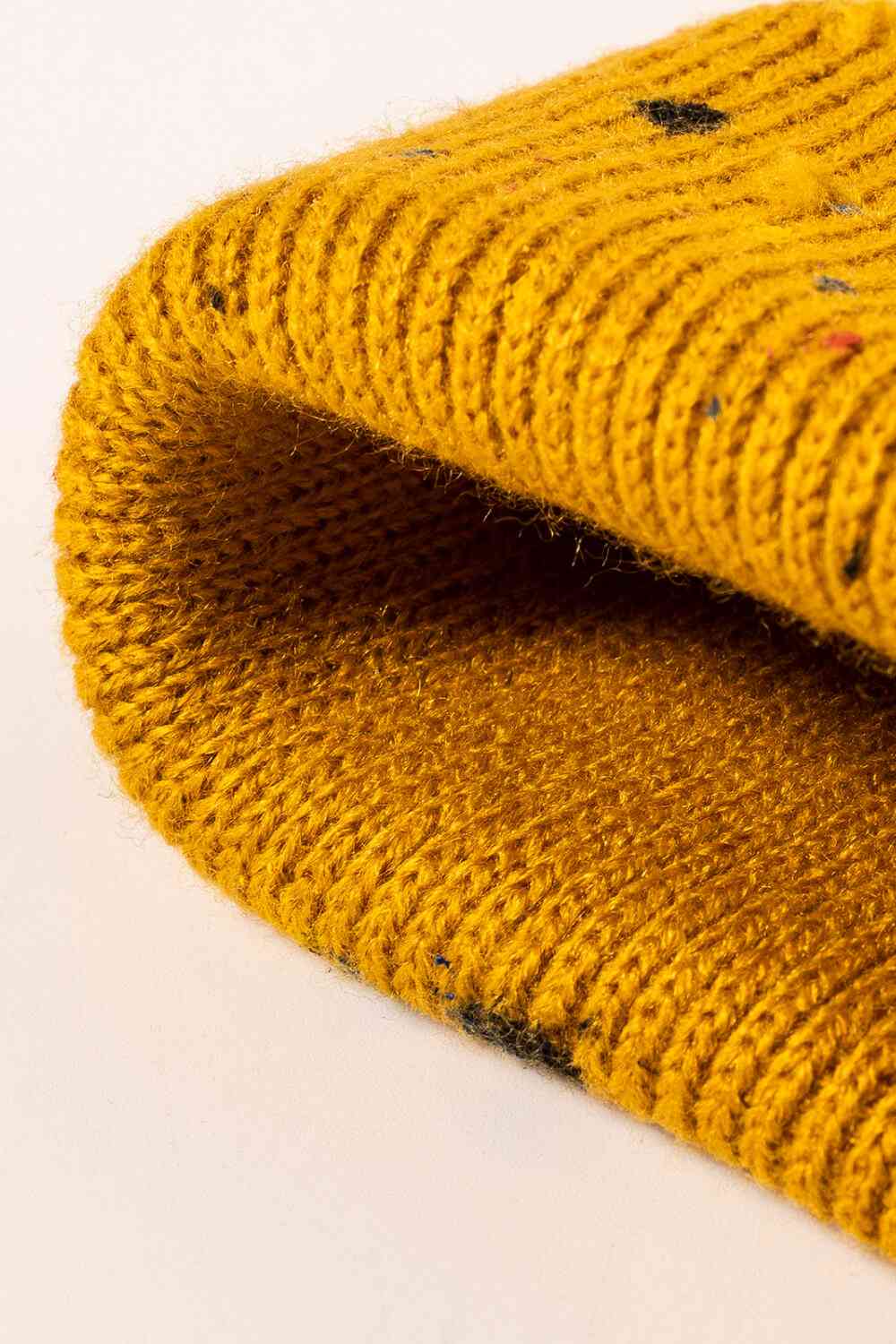 Goldenrod Confetti Rib-Knit Cuff Beanie Winter Accessories