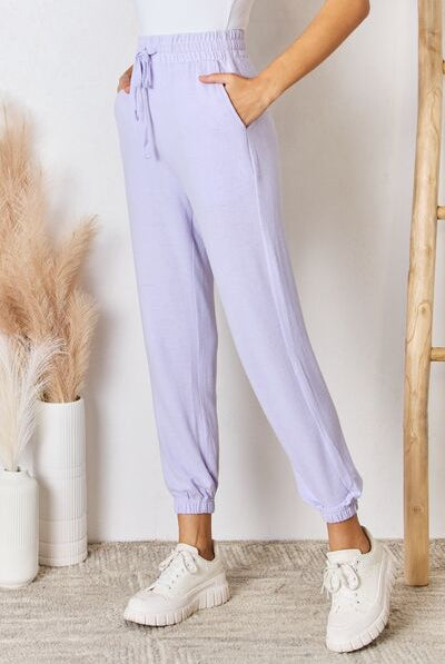 Light Gray Not Easy Being A Princess Drawstring Ultra Soft Knit Jogger- Lavender Joggers/Sweatpants