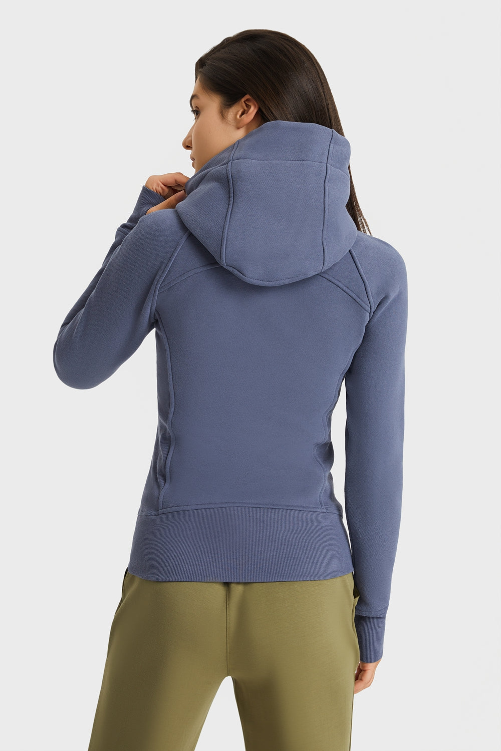 Lavender Progress Not Perfection Zip Up Seam Detail Hooded Sports Jacket activewear