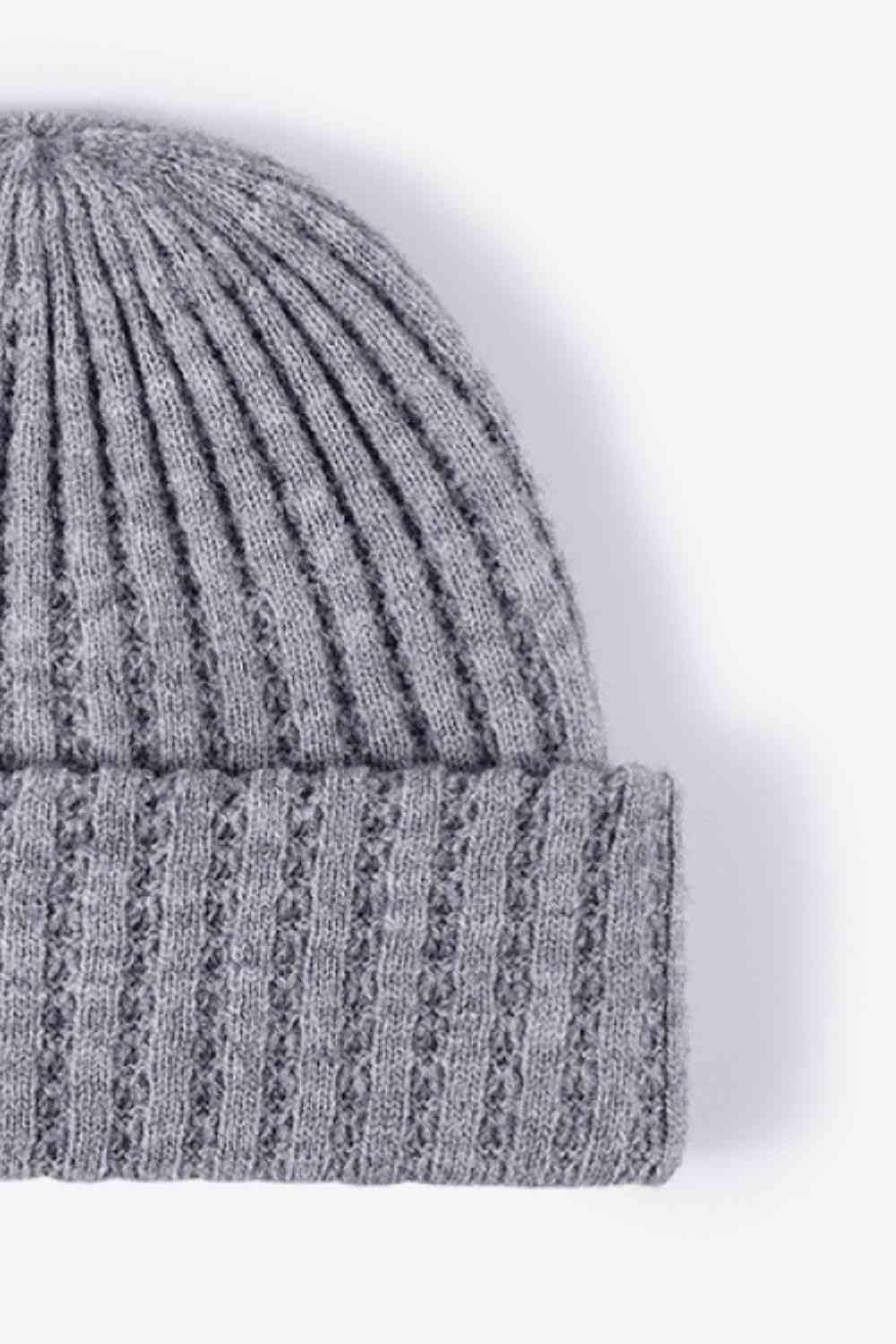 Light Gray Wide Rib Beanie Winter Accessories