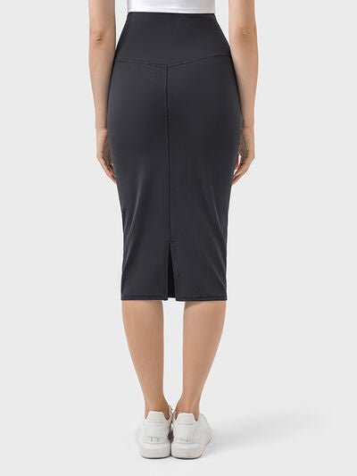 Dark Slate Gray Slit Wrap Active Skirt activewear