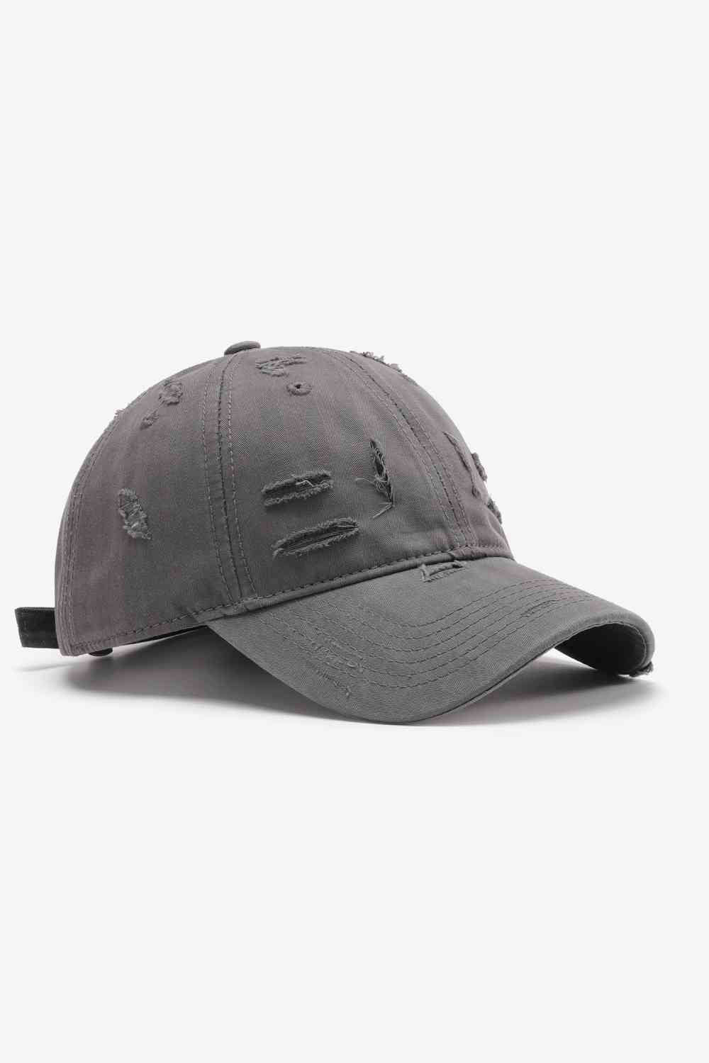 Dim Gray Distressed Adjustable Baseball Cap Gifts