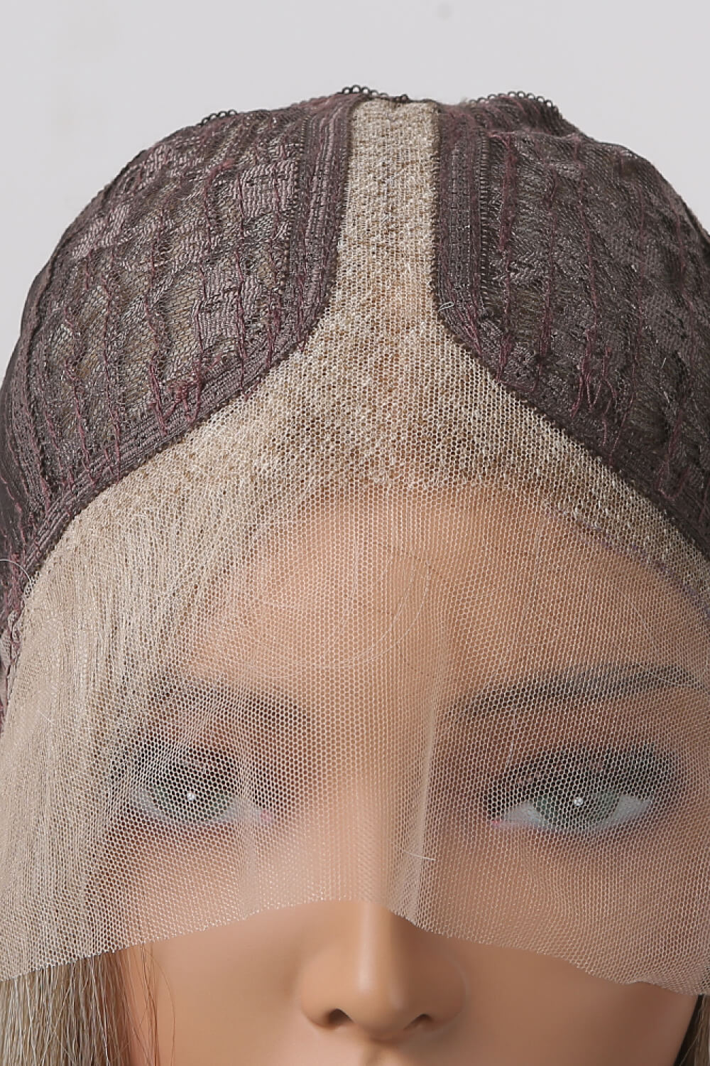 Rosy Brown Summer 13*2" Lace Front Wigs Synthetic Long Wave 24" 150% Density in Medium Blonde Highlights Wigs