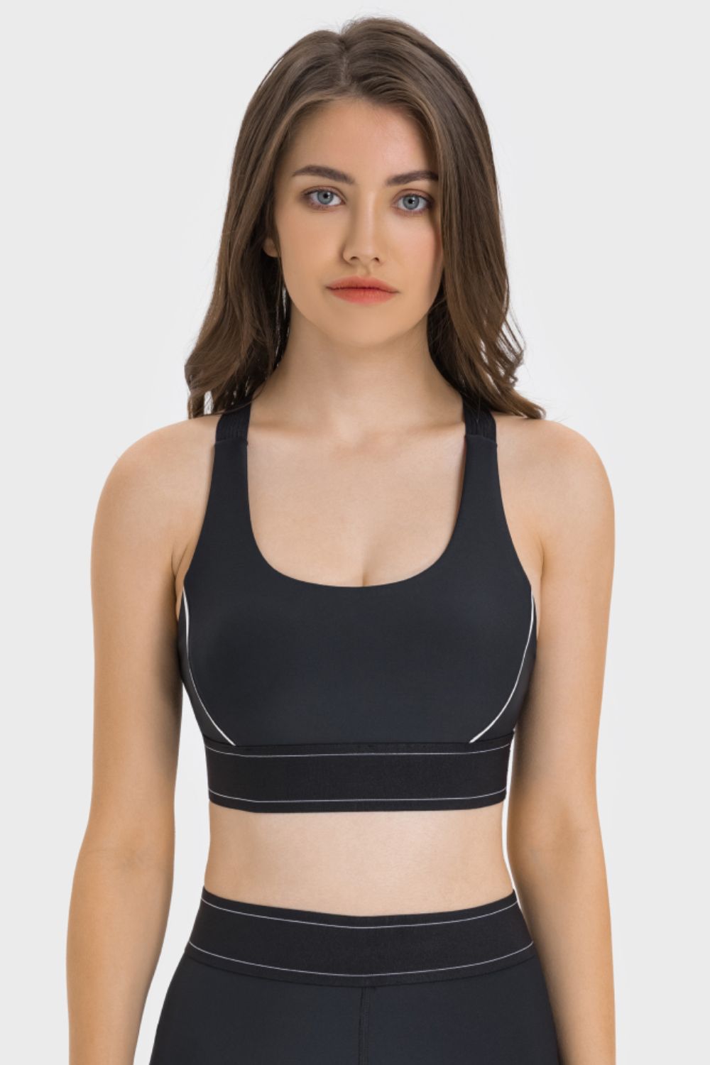 Dark Slate Gray Contrast Sports Bra activewear