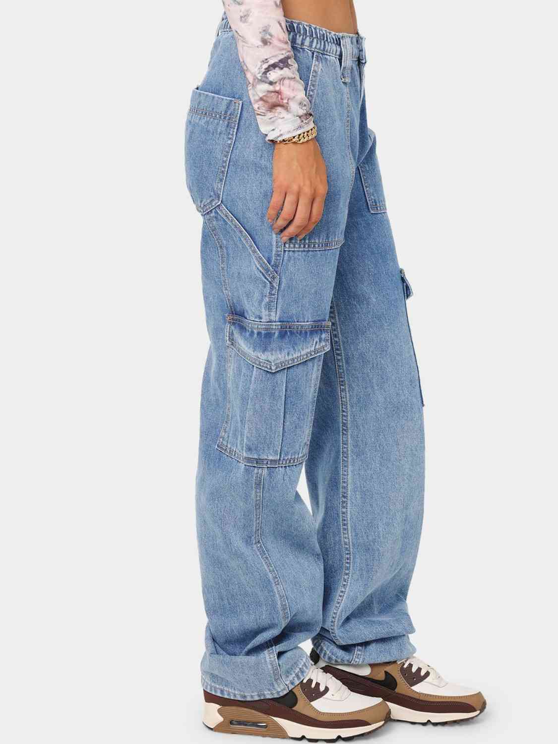 Lavender Like A Boy Straight Leg Cargo Jeans Pants