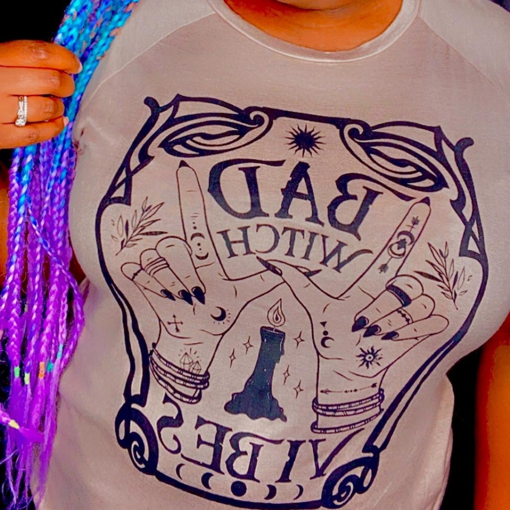 Rosy Brown Bad Witch Vibes T-Shirt Shirts & Tops