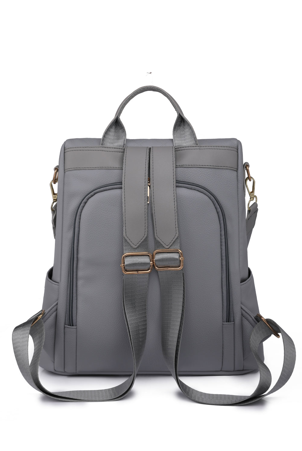 Dim Gray Pum-Pum Zipper Backpack Clothing