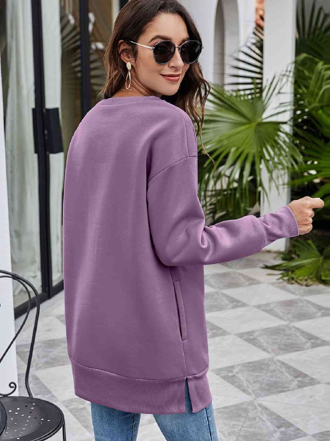 Light Slate Gray BELIEVE Graphic Tunic Sweatshirt Gifts