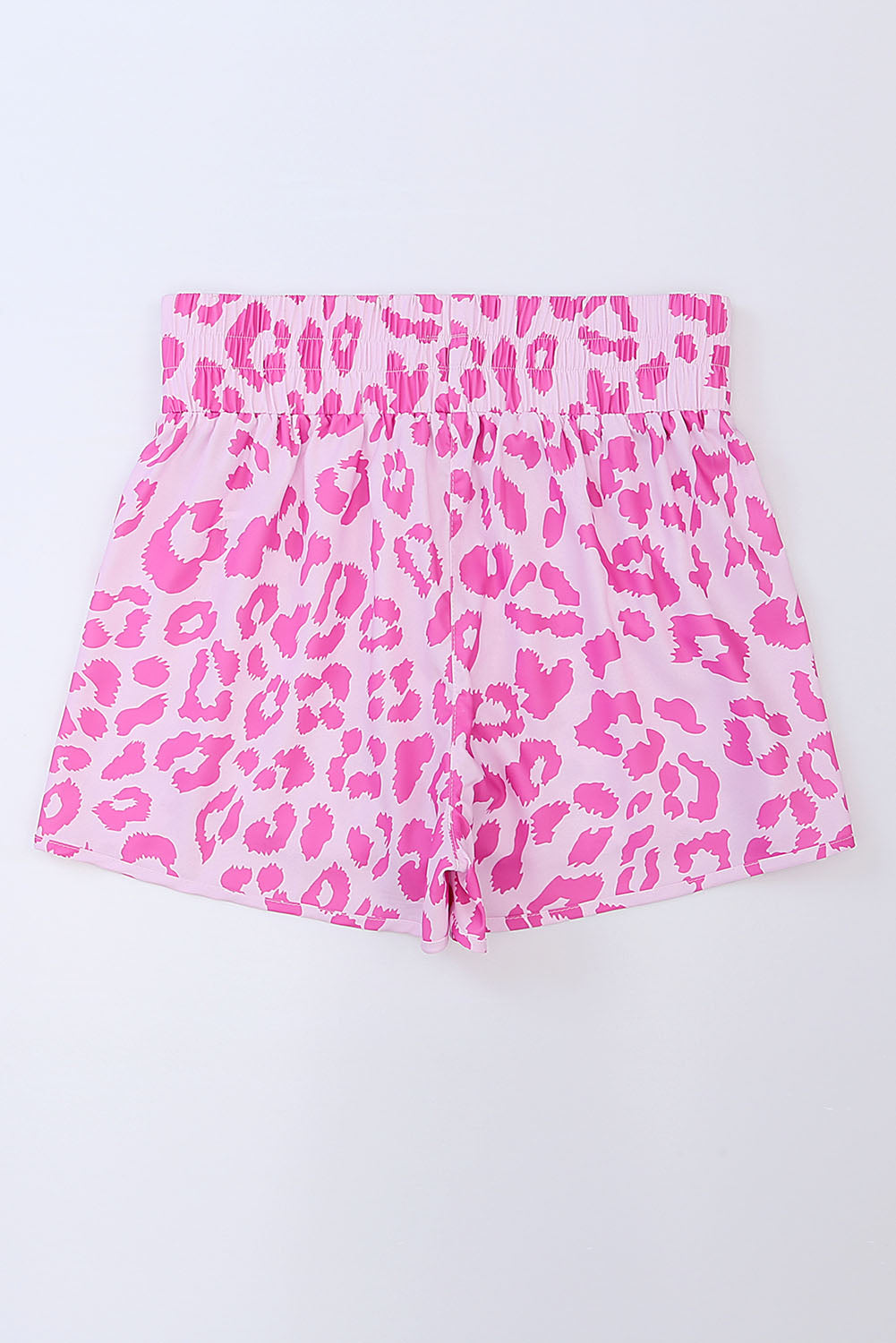 Lavender Happy Vibes Leopard Elastic Waist Shorts Shorts