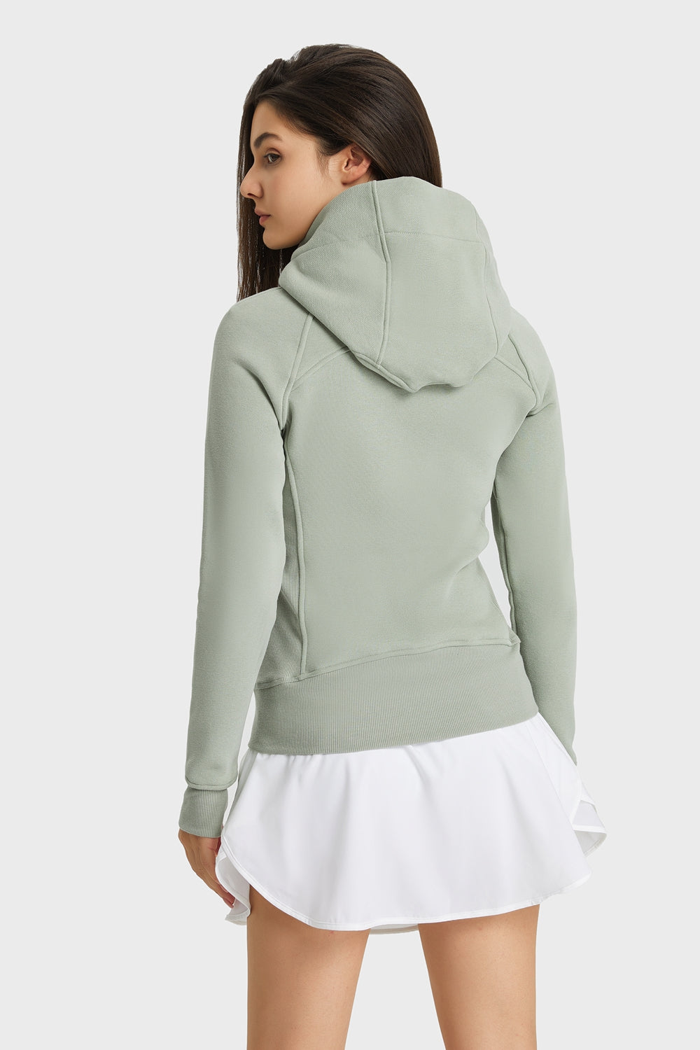 Light Gray Progress Not Perfection Zip Up Seam Detail Hooded Sports Jacket activewear