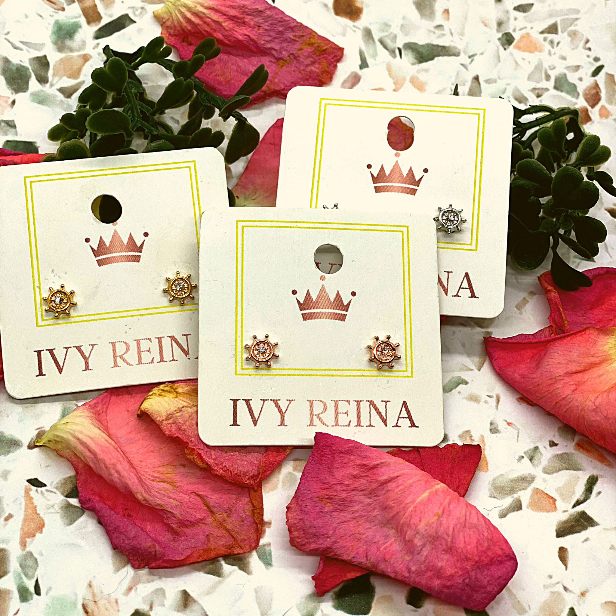 Antique White Sailor Stud Earrings Accessories