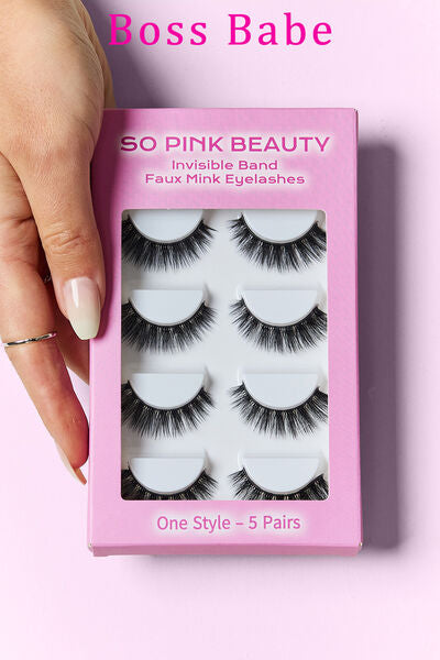 Thistle SO PINK BEAUTY Faux Mink Eyelashes 5 Pairs Valentine's Day