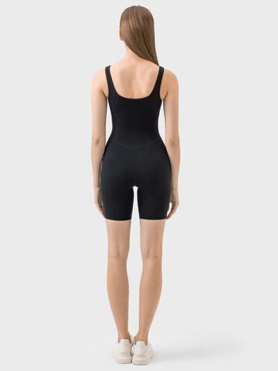 Beige Wide Strap Active Romper activewear