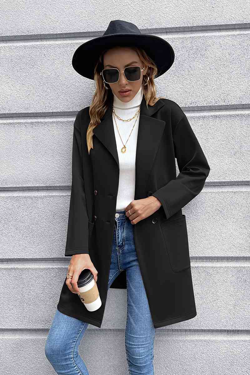 Gray Lapel Collar Long Sleeve Blazer Clothes