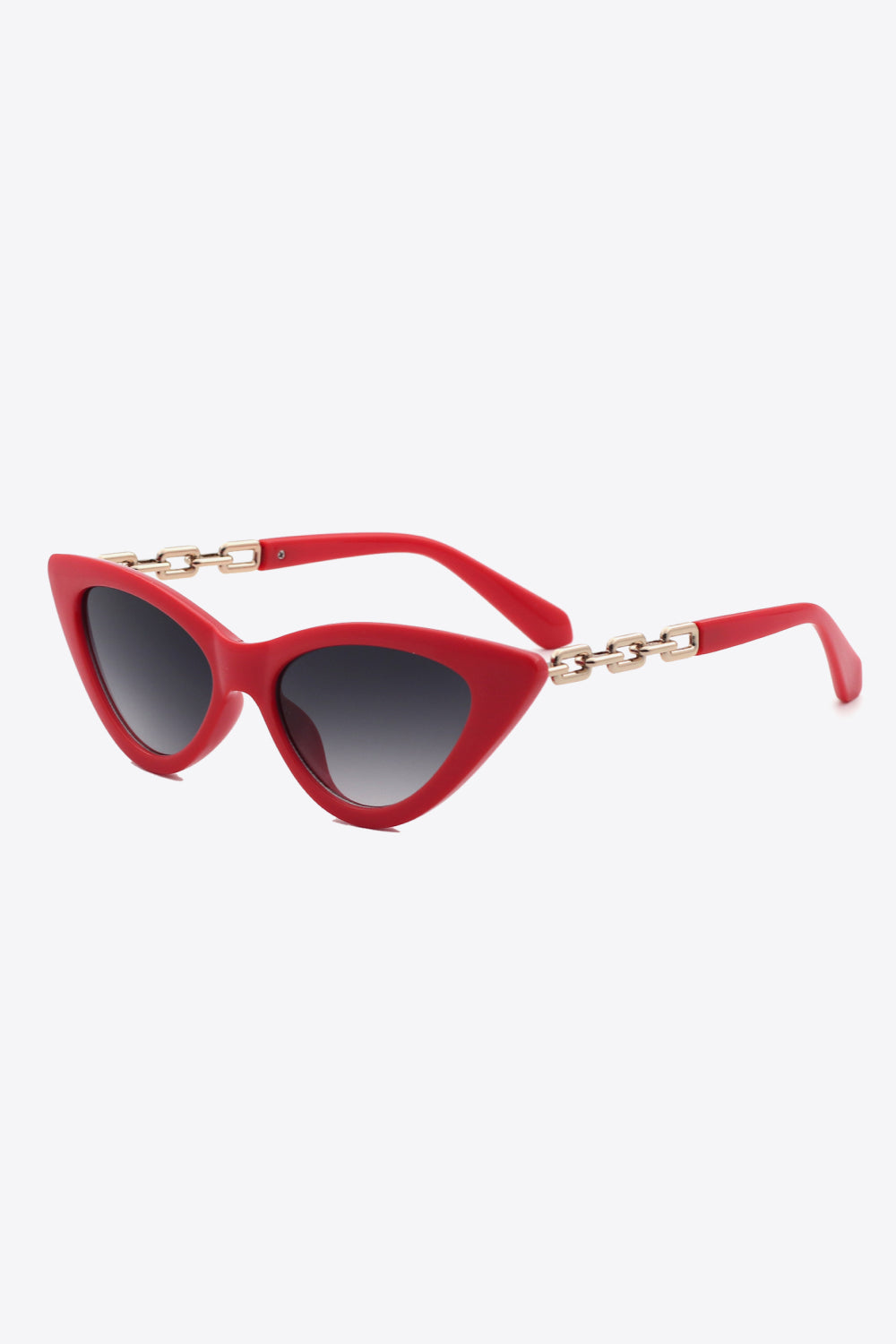 White Smoke Chain Detail Cat-Eye Sunglasses Sunglasses