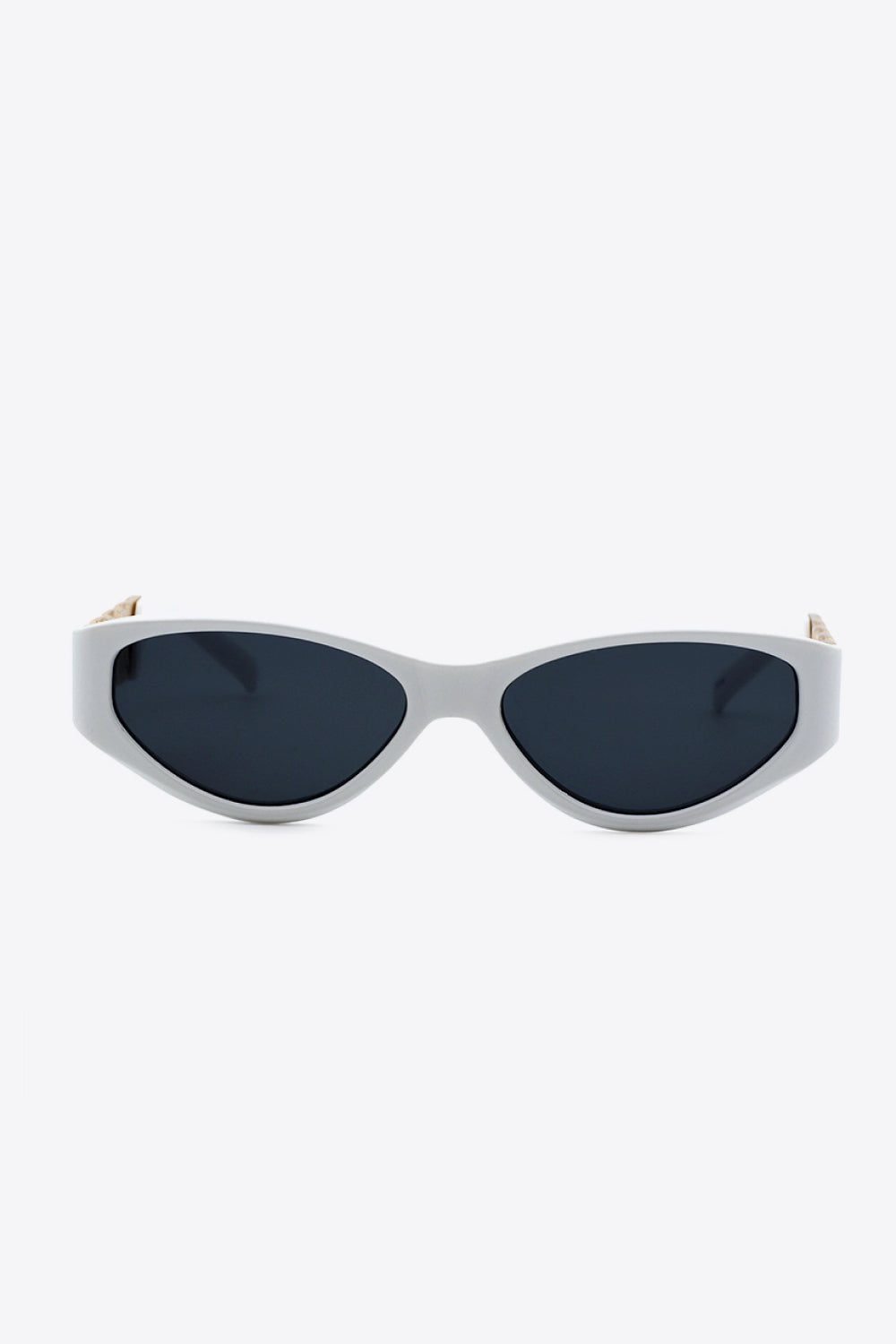 White Smoke Chain Detail Temple Cat Eye Sunglasses Sunglasses