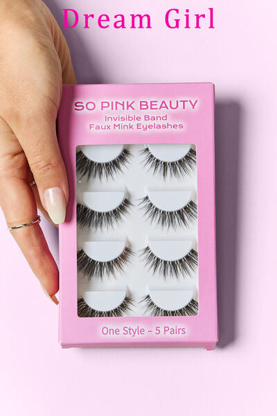 Misty Rose SO PINK BEAUTY Faux Mink Eyelashes 5 Pairs Valentine's Day