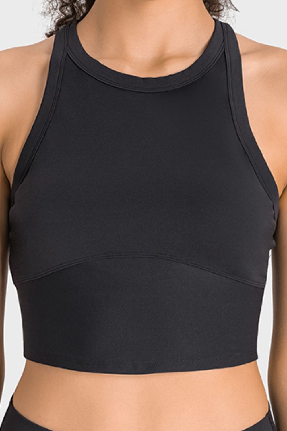 Tan Girl Power Racerback Cropped Sports Tank activewear