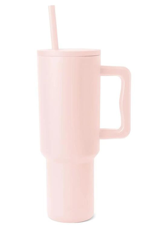 Misty Rose Hydrate Monochromatic Stainless Steel Tumbler with Matching Straw Cups