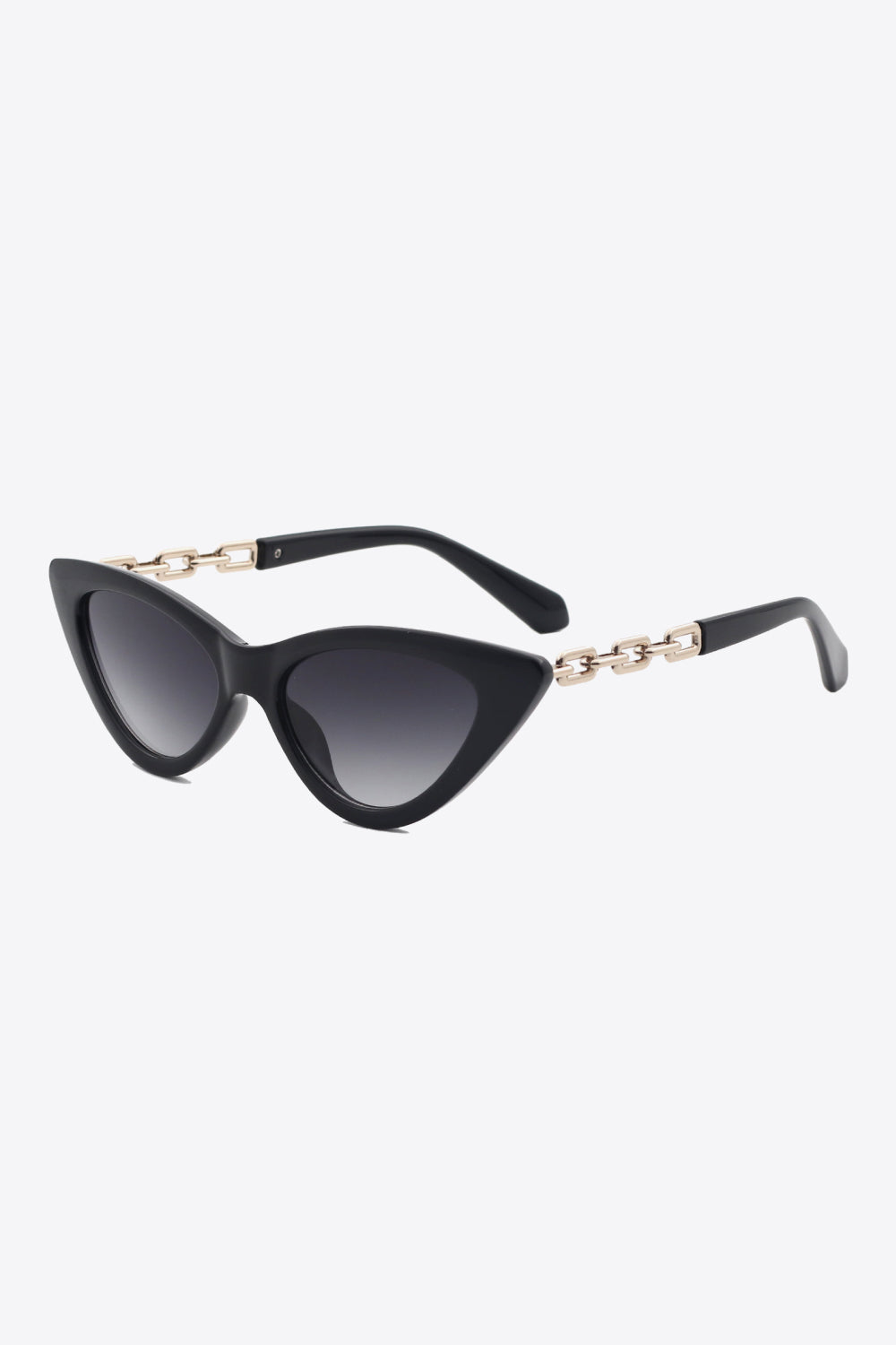 White Smoke Chain Detail Cat-Eye Sunglasses Sunglasses