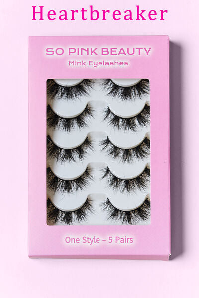 Misty Rose SO PINK BEAUTY Mink Eyelashes 5 Pairs Valentine's Day