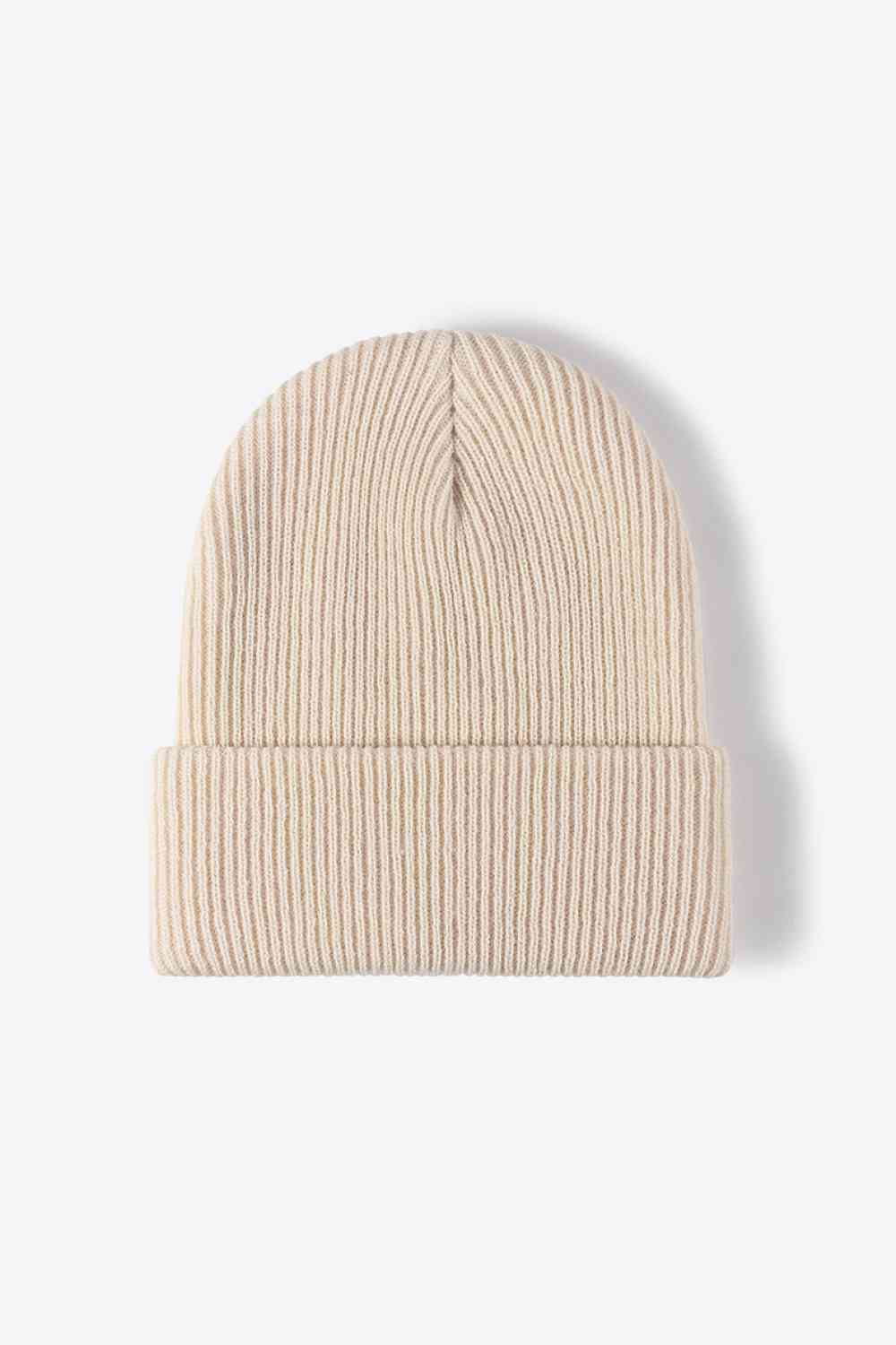White Smoke Warm Winter Knit Beanie Winter Accessories