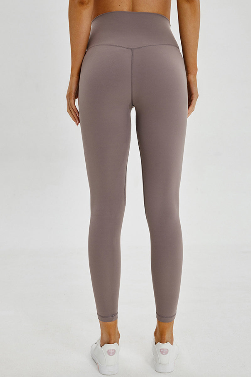 Light Gray Wide Seamless Band Waist Sports Leggings activewear