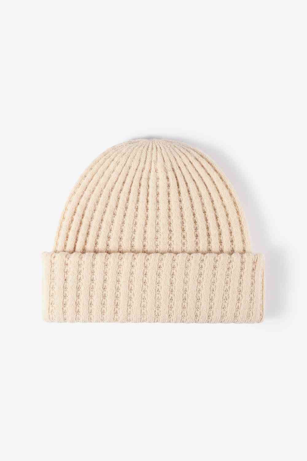 White Smoke Wide Rib Beanie Winter Accessories