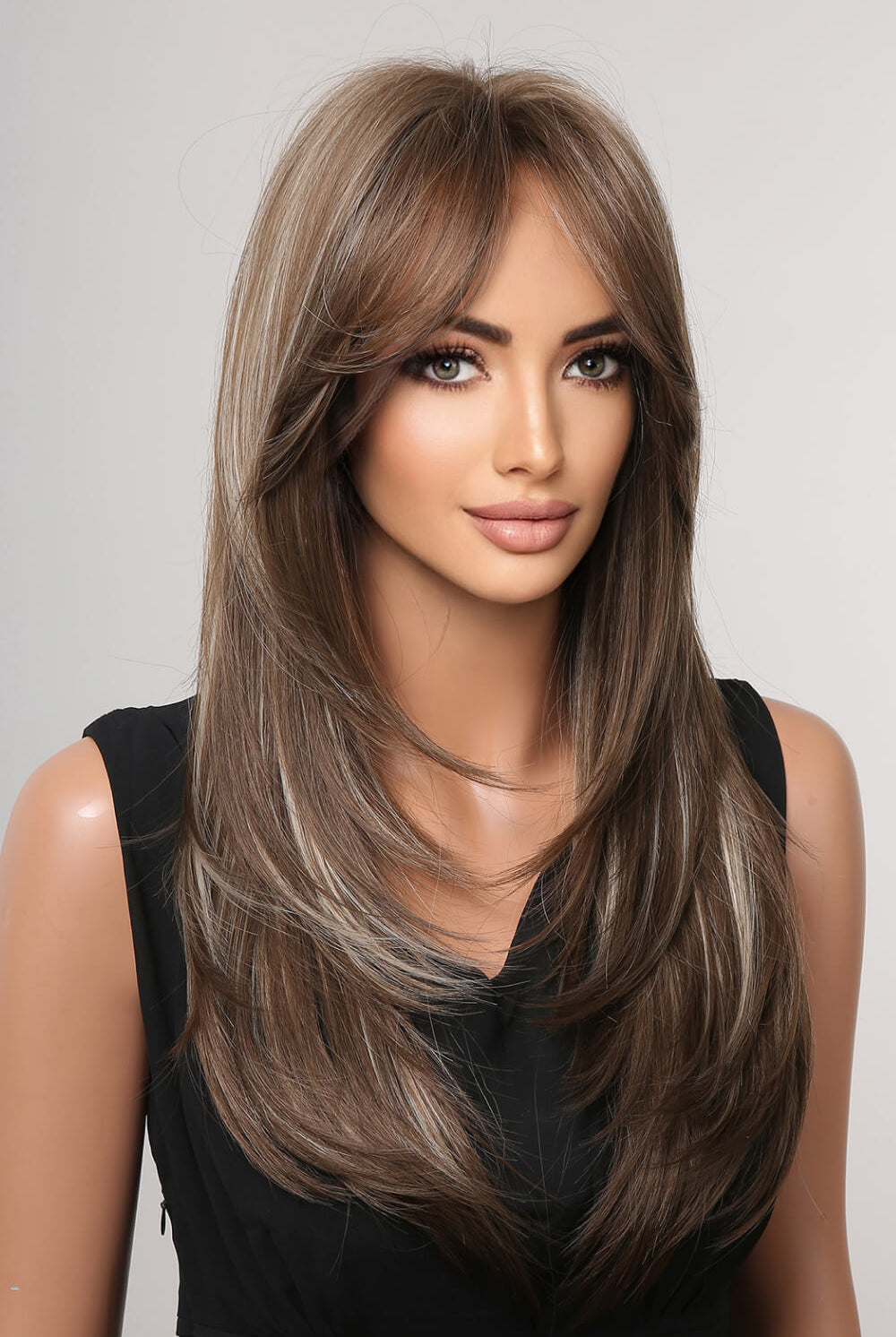 Gray Look Alive 13*1" Full-Machine Wigs Synthetic Long Straight 22" Wigs