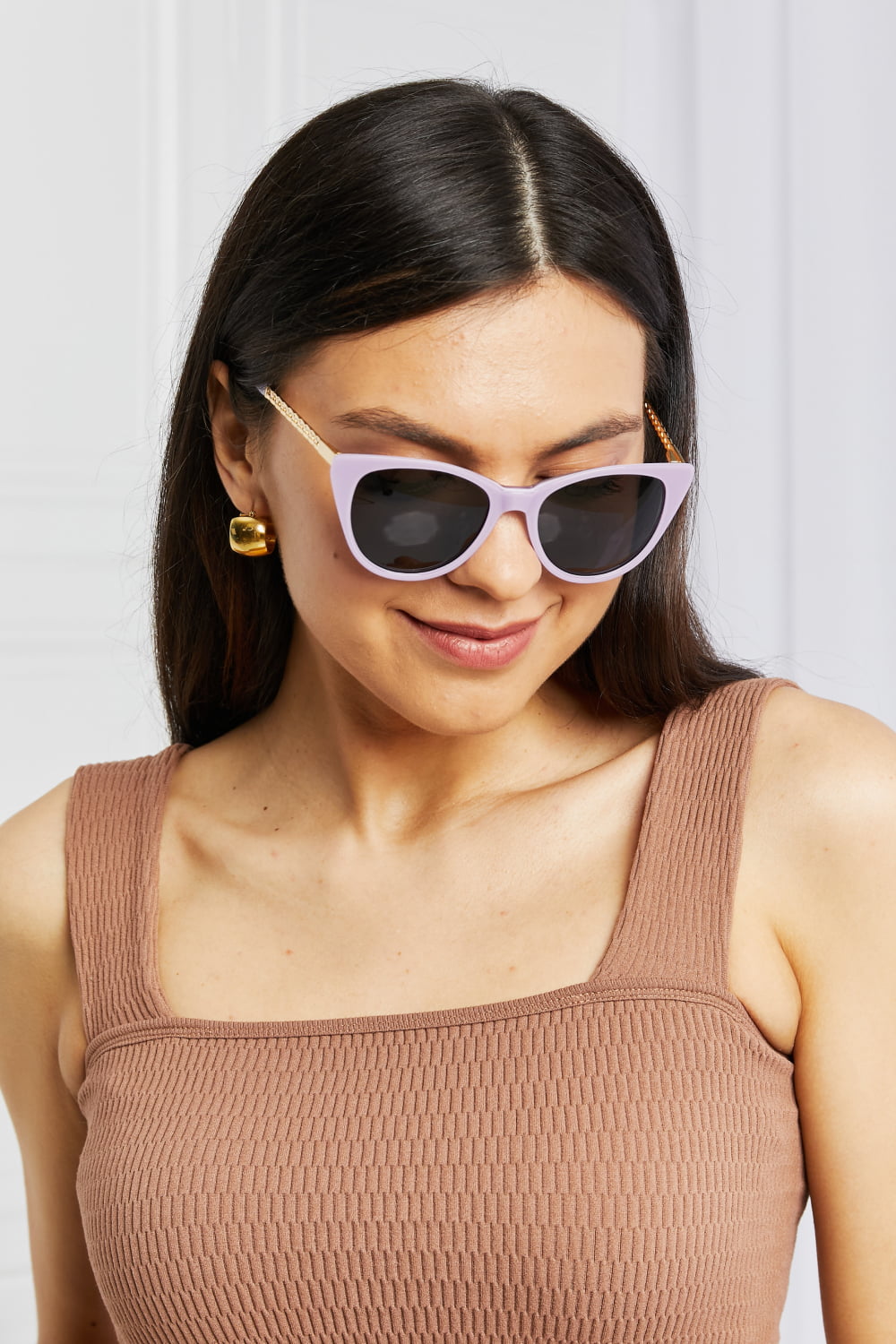 Tan Cat-Eye Acetate Frame Sunglasses Accessories