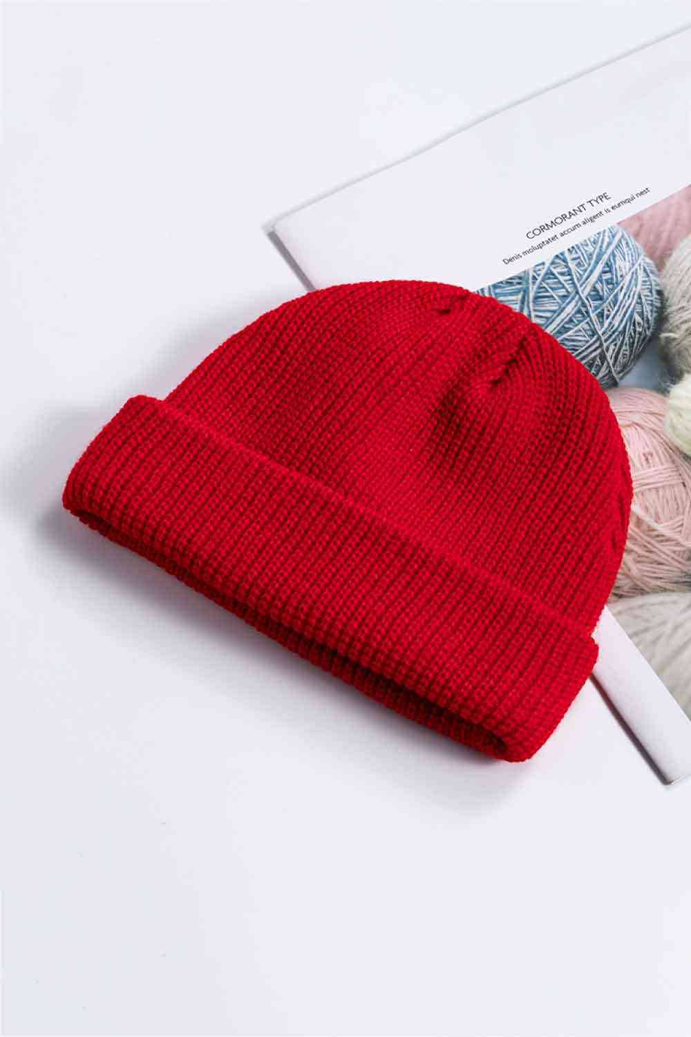 Firebrick Cozy Rib-Knit Cuff Beanie Winter Accessories