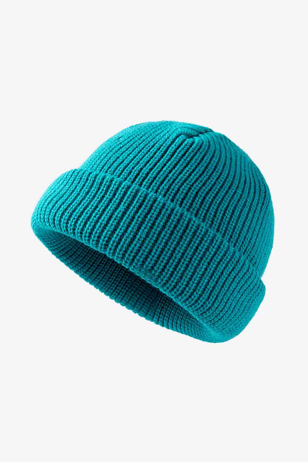 Dark Cyan Calling For Winter Rib-Knit Beanie Winter Accessories