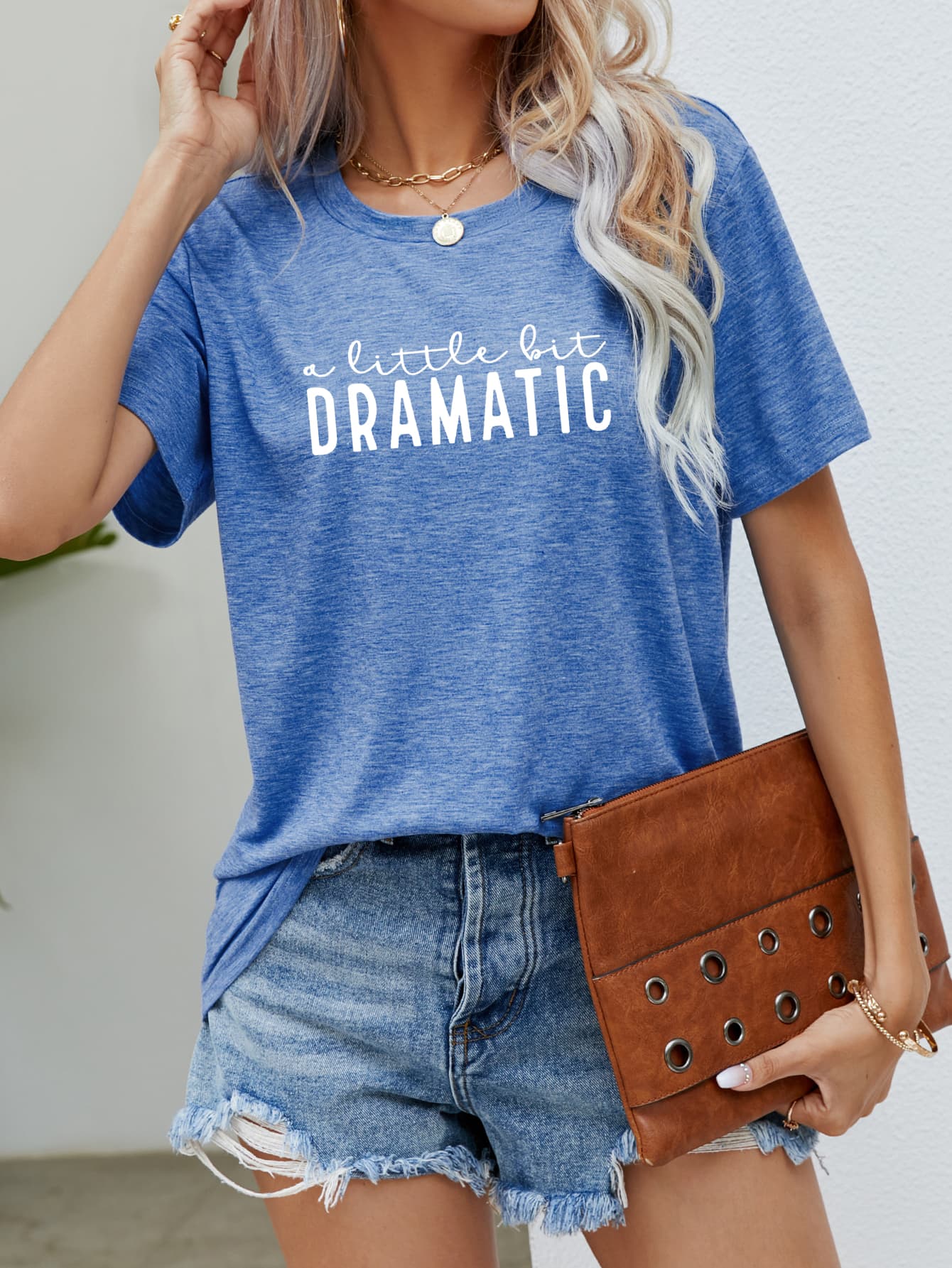 Dark Gray A LITTLE BIT DRAMATIC Graphic Tee T-Shirts