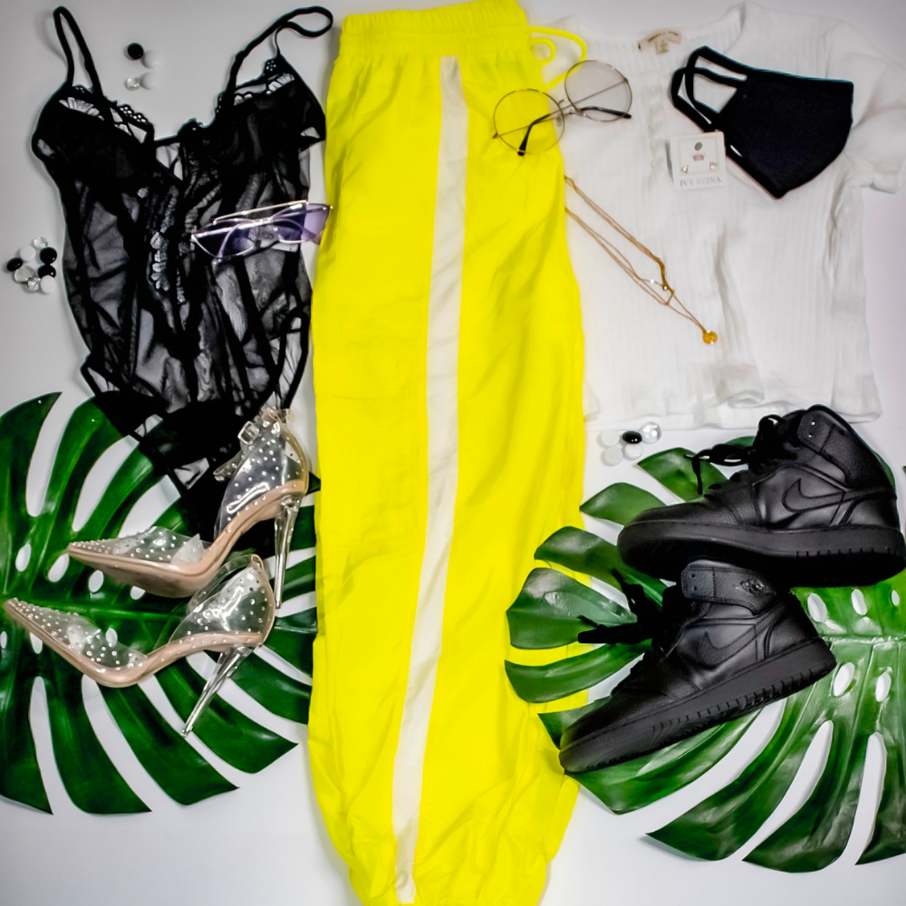 Gold Maria Neon Reflective Joggers Pants