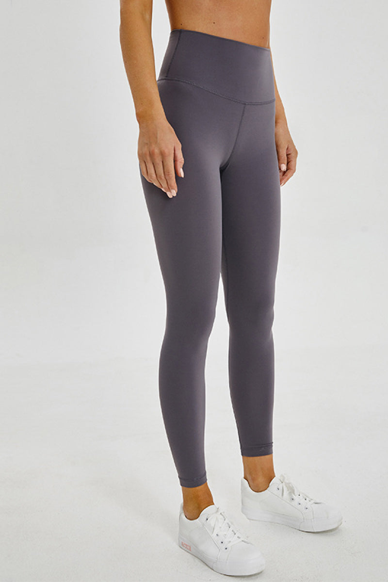 Light Gray Wide Seamless Band Waist Sports Leggings activewear