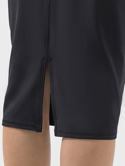 Gray Slit Wrap Active Skirt activewear