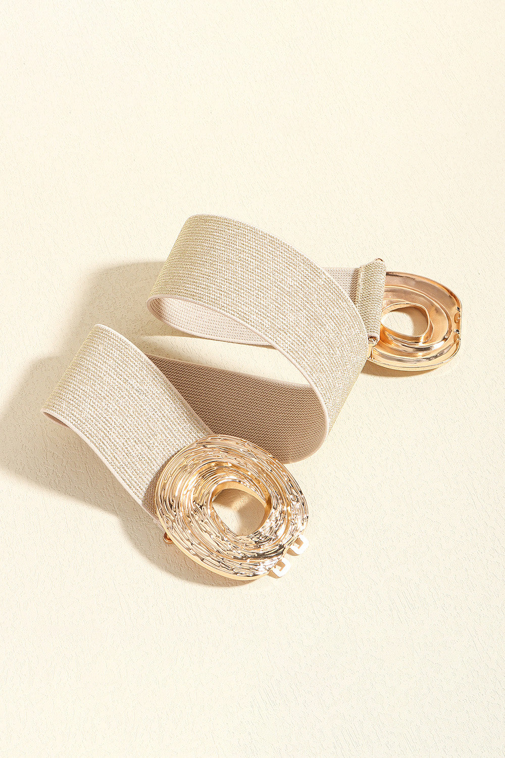 Beige Zinc Alloy Belt Clothing