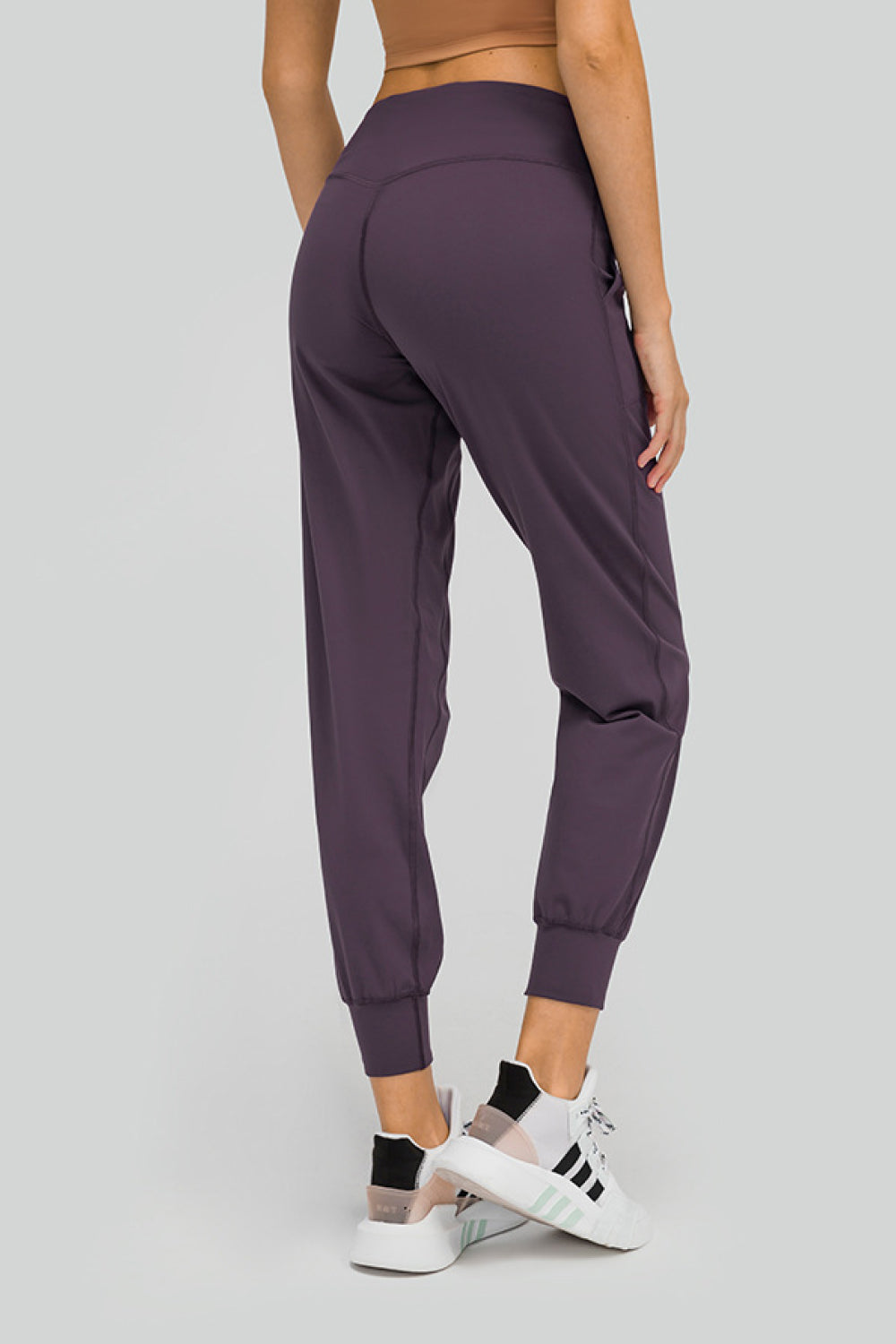 Light Gray Wide Waistband Slant Pocket Pants activewear