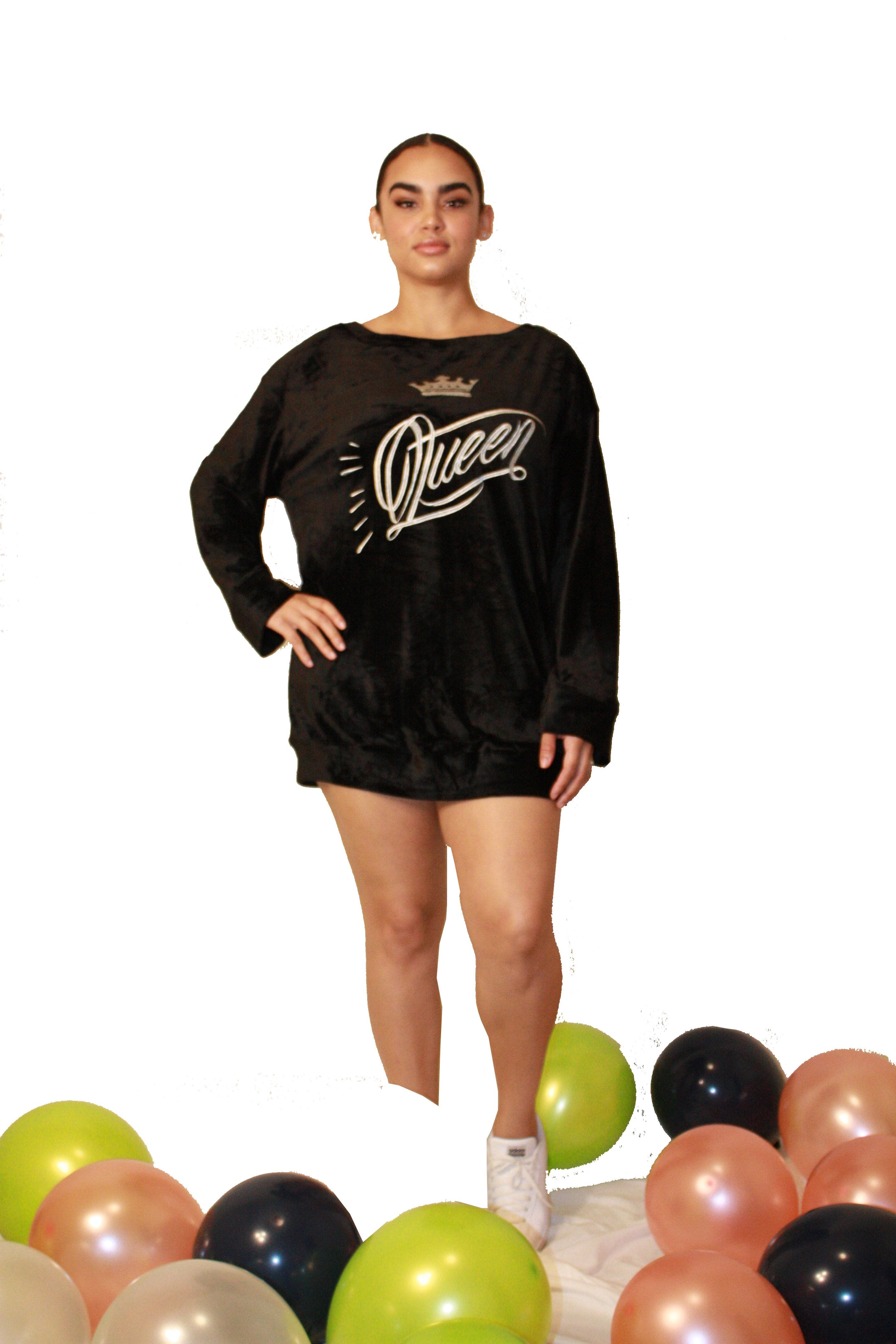 Queen Velour Sweater Dress - Ivy Reina