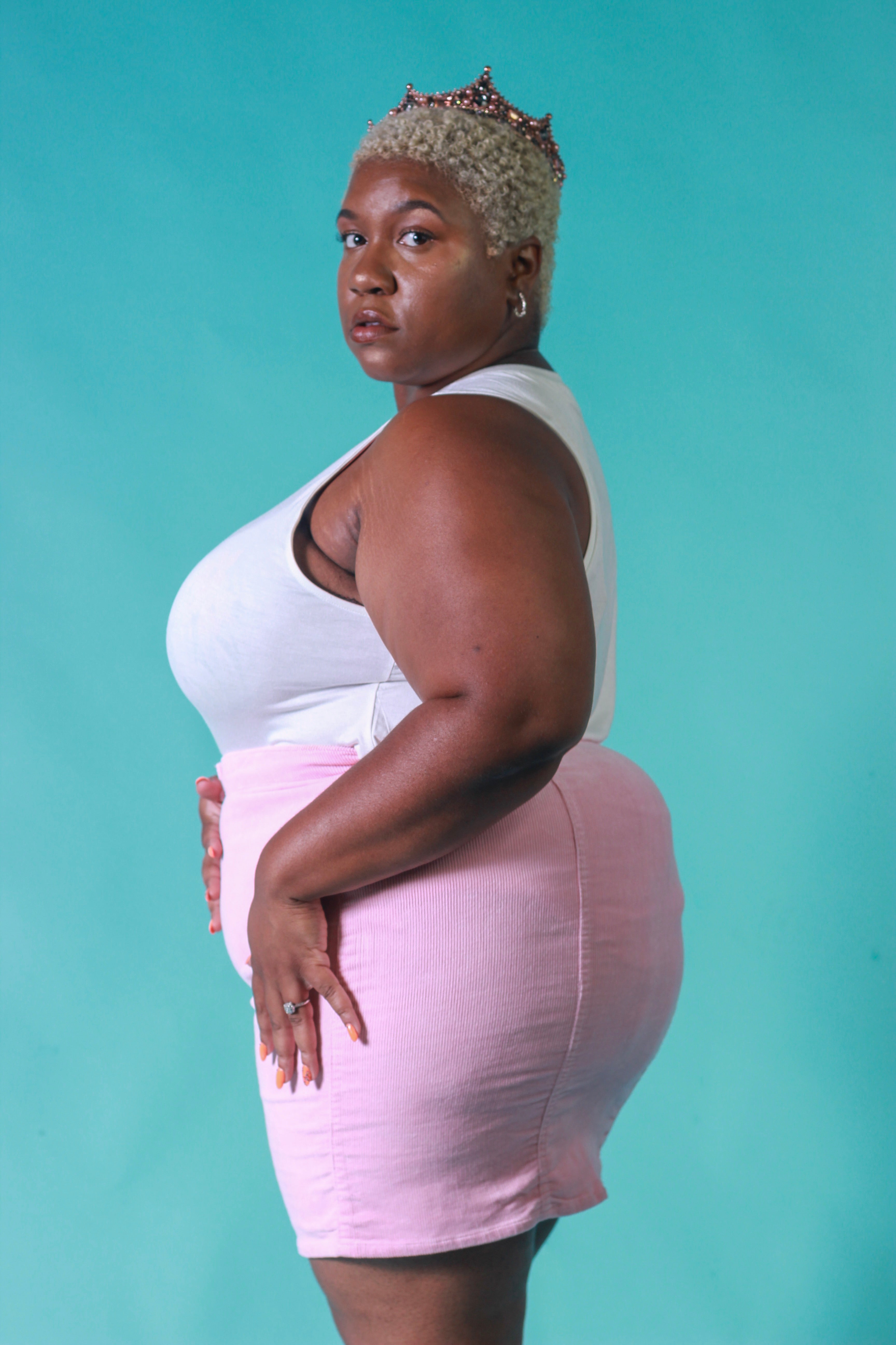 Cadet Blue Marissa Plus Size Corduroy Mini Skirt Curvy Skirts