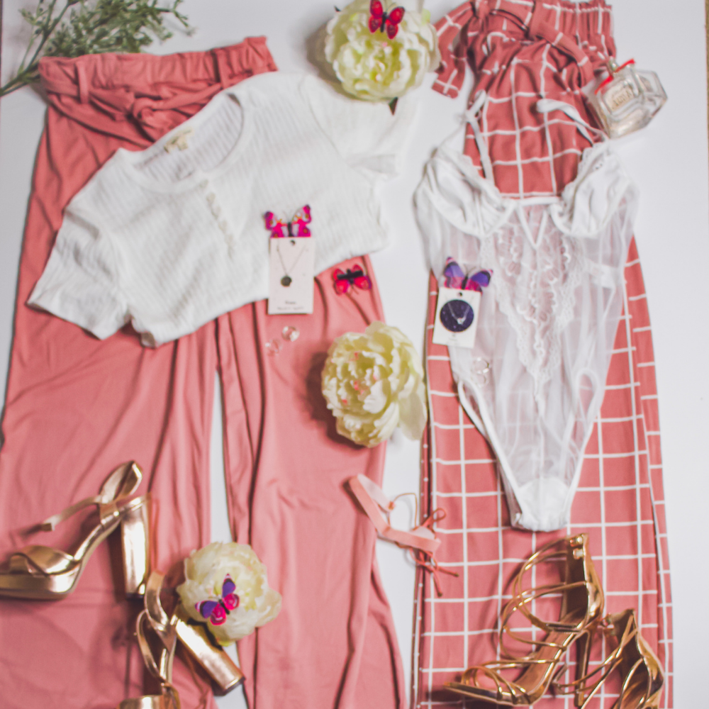 Dark Salmon Checkered Tiffany Pants Pants