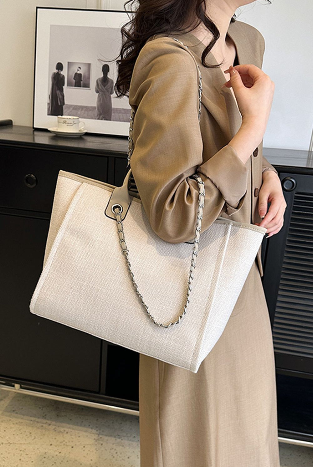 Gray Adored Polyester Tote Bag Handbags