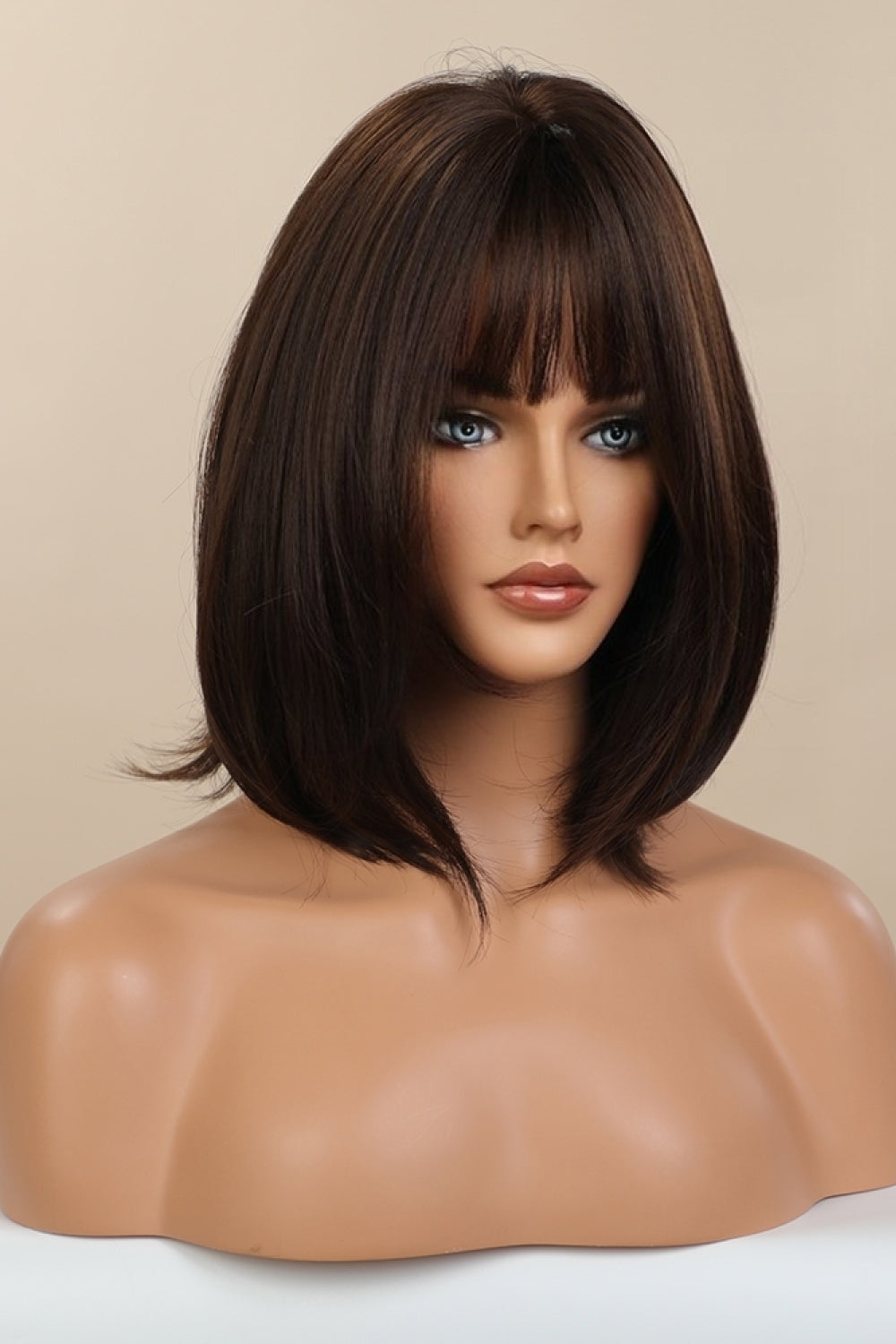 Tan Full-Machine Bobo Synthetic Wigs 9'' Wigs